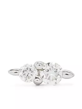 Одиночная серьга Hazy Gleam Piercing из 14-каратного белого золота с бриллиантами Maria Black, серебряный