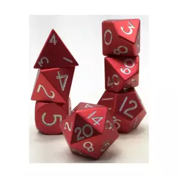Одиночный комплект из анодированного полиэстера - красный (7), Aluminium Solid Dice (Level Up Dice)
