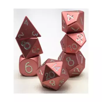 Одиночный комплект из анодированного полиэстера - розовое золото (7), Aluminium Solid Dice (Level Up Dice)
