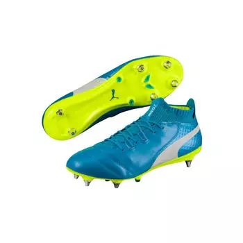Одни футбольные бутсы 17.1 MX SG PUMA, синий желтый