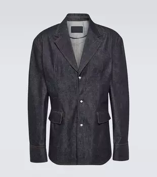 Однобортная джинсовая куртка Prada, синий