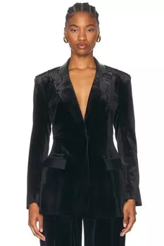 Однобортная куртка-бойфренд для верховой езды Norma Kamali, черный