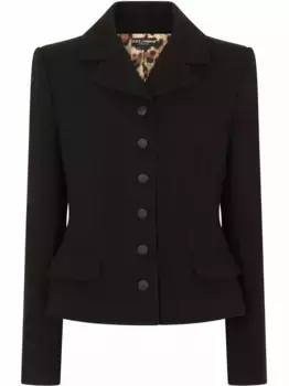 Однобортная куртка из вирджинской шерсти DOLCE & GABBANA, черный