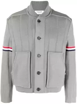 Однобортная куртка-рубашка THOM BROWNE, серый