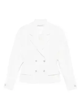 Однобортная куртка с кристаллами Alessandra Rich, белый