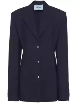 Однобортная куртка в тонкую полоску Prada, синий
