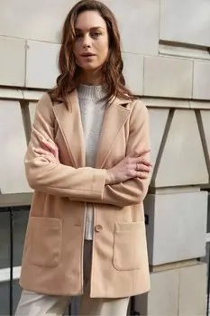 Однобортное официальное пальто Threadbare, коричневый