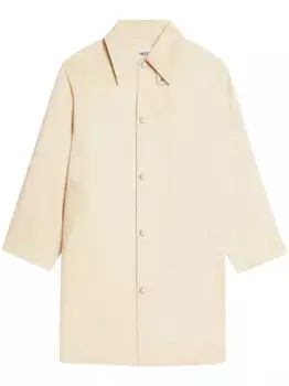 Однобортное пальто AMI Paris, нейтральный