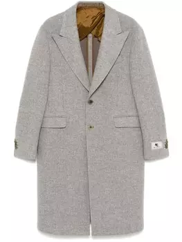 Однобортное пальто ETRO, серый