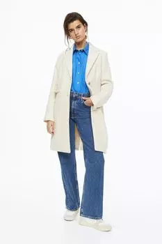 Однобортное пальто H&amp;M, сливочный