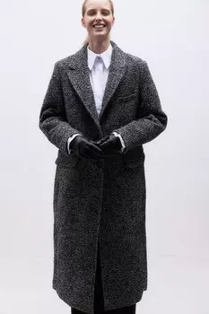 Однобортное пальто H&M, черный