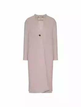 Однобортное пальто из альпака AGNONA, бежевый