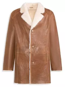 Однобортное пальто из дубленки Wolfie Furs, цвет Antique Whiskey