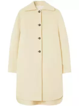 Однобортное пальто из необработанной шерсти JIL SANDER, нейтральный