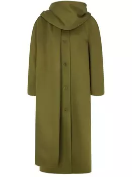 Однобортное пальто из шерсти Alberta Ferretti, зеленый
