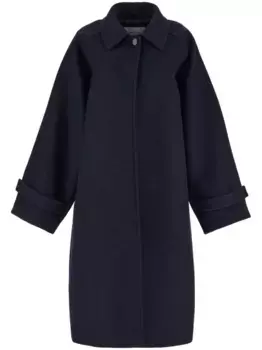 Однобортное пальто из шерсти Ferragamo, синий