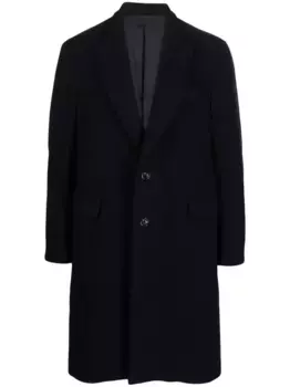 Однобортное пальто из смесовой шерсти Lardini, синий