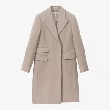 Однобортное пальто Louis из смеси шерсти с заостренными лацканами Reiss, серый