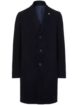 Однобортное пальто LUIGI BIANCHI MANTOVA, синий