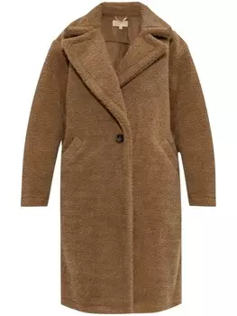 Однобортное пальто Michael Michael Kors из искусственной овчины, коричневый