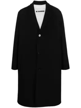 Однобортное пальто миди JIL SANDER, черный