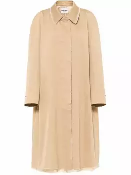 Однобортное пальто MIU MIU, нейтральный