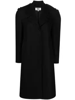 Однобортное пальто MM6 Maison Margiela, черный