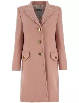 Однобортное пальто Moschino из смесовой шерсти, розовый