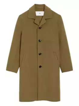 Однобортное пальто на пуговицах AMI Paris, зеленый