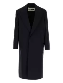 Однобортное пальто пошитое на заказ Jil Sander, синий