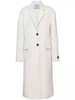 Однобортное пальто Prada, белый