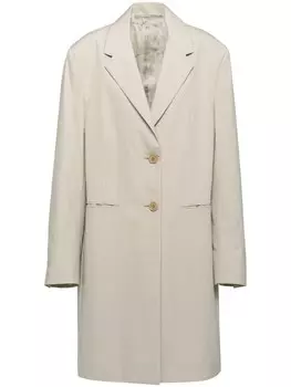 Однобортное пальто Prada, нейтральный цвет