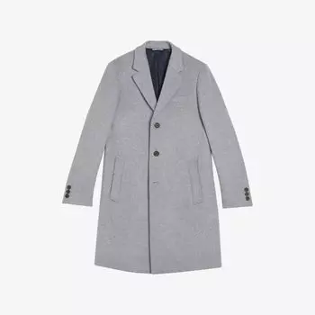 Однобортное пальто приталенного кроя Rueby из смесовой шерсти Ted Baker, серый