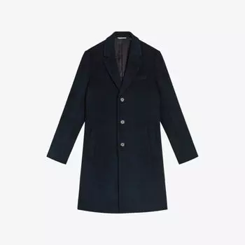Однобортное пальто приталенного кроя Rueby из смесовой шерсти Ted Baker, темно-синий