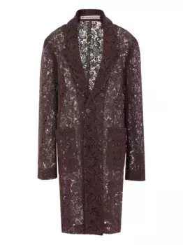 Однобортное пальто с цветочным узором Meta Campania Collective, коричневый