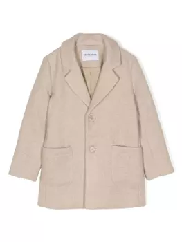 Однобортное пальто с карманами TRUSSARDI JUNIOR, коричневый