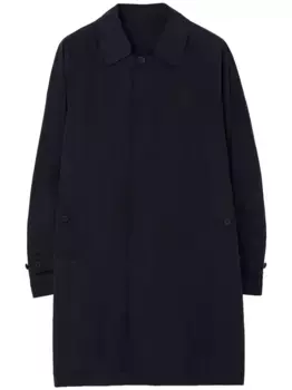 Однобортное пальто с логотипом BURBERRY, синий