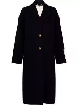 Однобортное пальто с нашивкой-логотипом GOLDEN GOOSE, синий