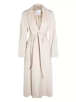 Однобортное пальто с поясом Eleventy, нейтральный