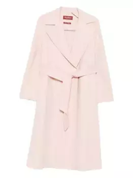 Однобортное пальто с поясом MAX MARA, розовый