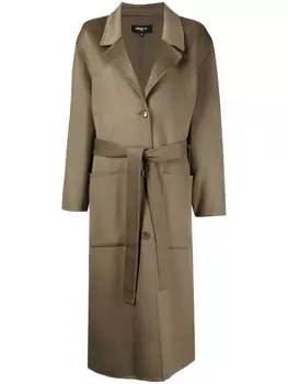 Однобортное пальто с поясом Paule Ka, зеленый