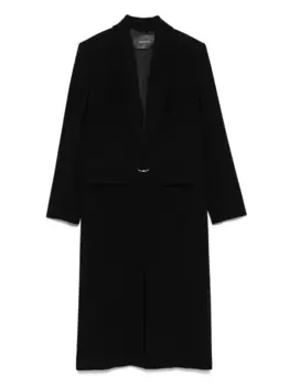 Однобортное пальто с застежкой Mugler, черный