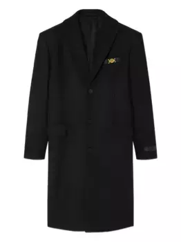 Однобортное пальто VERSACE, черный