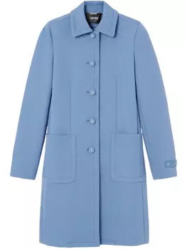 Однобортное пальто Versace, синий