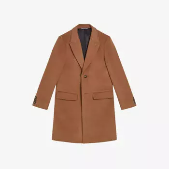 Однобортное пальто Wilding из смесовой шерсти Ted Baker, цвет tan