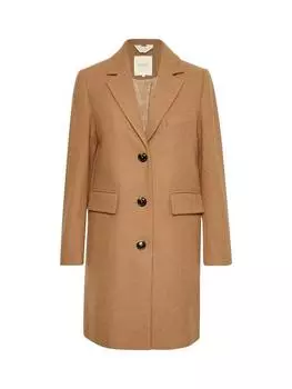 Однобортное полушерстяное пальто leanette Part Two, кэмел