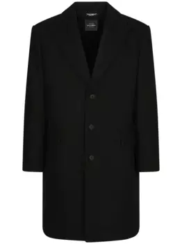 Однобортное шерстяное пальто DOLCE & GABBANA, черный