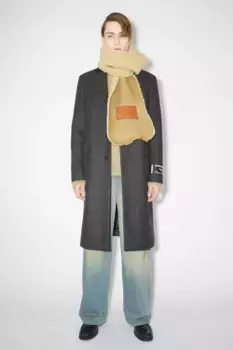 Однобортное шерстяное пальто из смесовой шерсти Acne Studios, цвет Dark Grey Melange