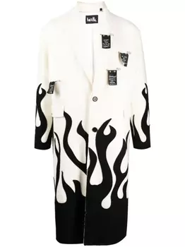 Однобортное шерстяное пальто Up In Flames Haculla, белый