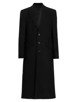 Однобортное шерстяное пальто Wardrobe.Nyc, черный